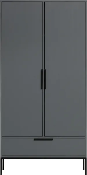 Adam, Highboard, To-delt, grå, H200x53x100 cm, furu