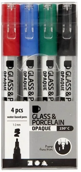Creativ Company Glass- og porselensmarkører Farge 4 stk.