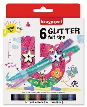 Bruynzeel Kids Glitter-tusjer 6 stk.